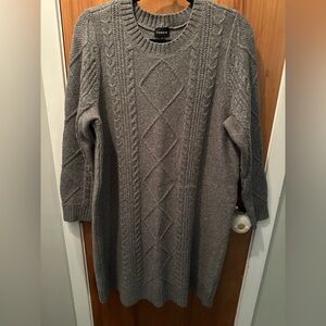 Torrid Charcoal Long Sleeve Knit Dress